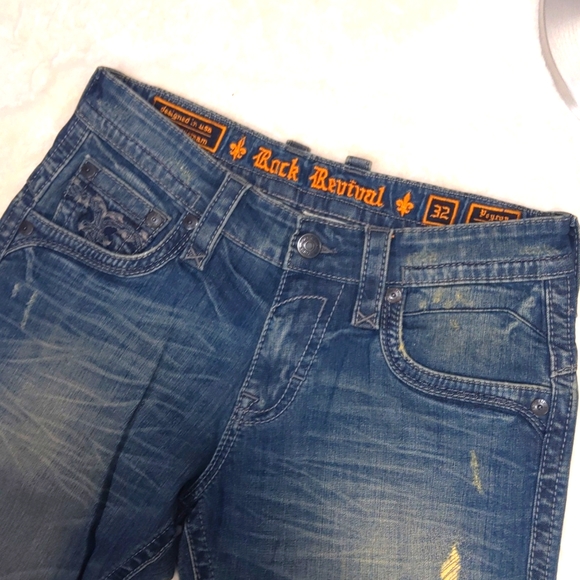 NWOT Rock Revival | Men's Peyron Straight Denim Jeans Size 32 - Picture 2 of 13